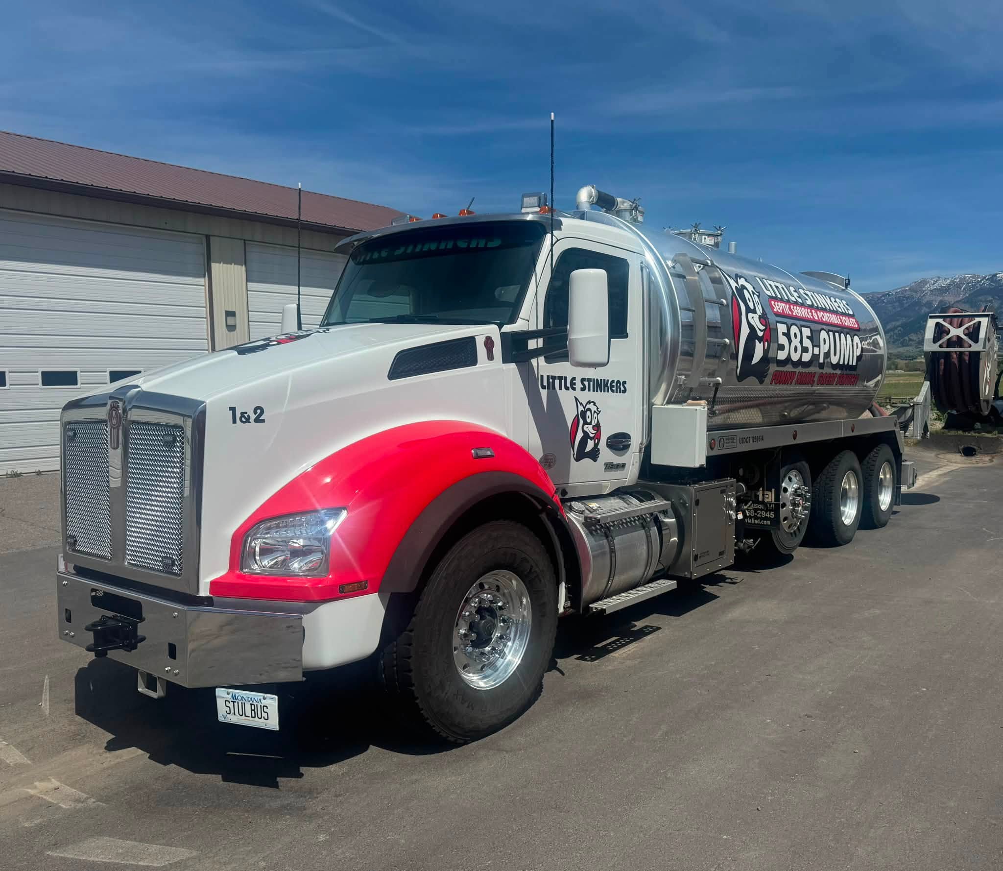 Little Stinkers Bozeman septic service truck