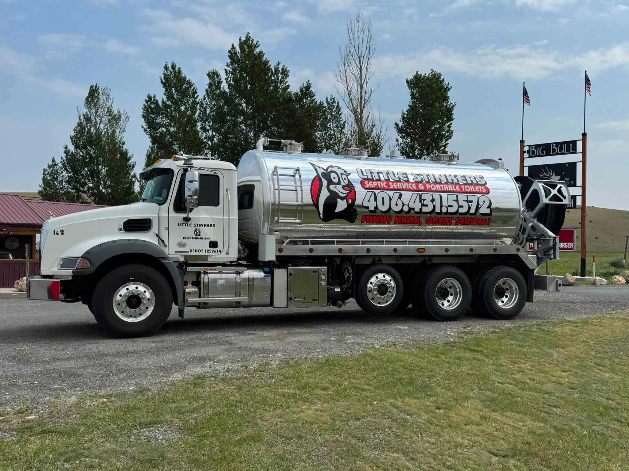Little Stinkers Helena septic service truck