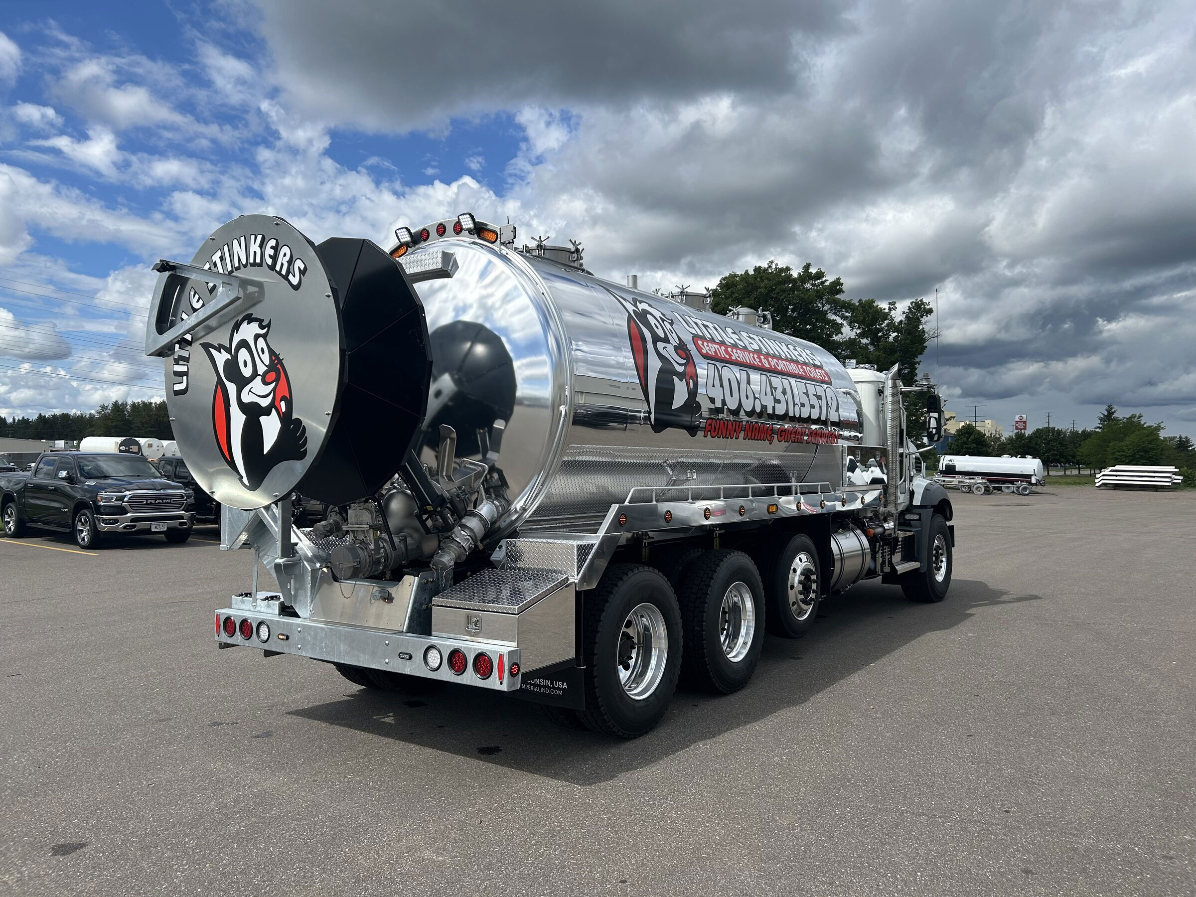 Little Stinkers chrome septic service truck