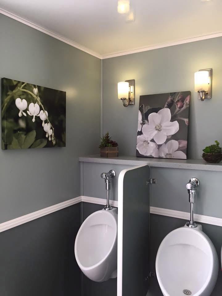 Interior of a Little Stinkers luxury restroom trailer